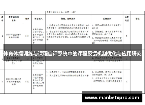 体育体操训练与课程自评系统中的课程反馈机制优化与应用研究
